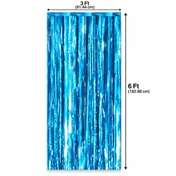 MADE IN CHINA sky Blue Color Foil Rain Curtain SIZE 3*6 FOOT (Shiny Metallic)