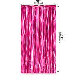 MADE IN CHINA Pink Color Foil Rain Curtain SIZE 3*6 FOOT (Shiny Metallic) (Copy)