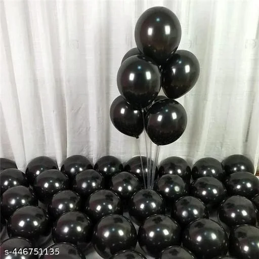 BLACK COLOUR 25 PCS METALLIC BALLOON