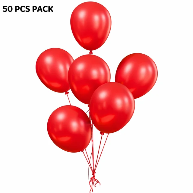 RED COLOUR 50 PCS METALLIC BALLOON