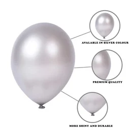 SILVER COLOUR 50 PCS METALLIC BALLOON