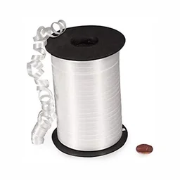 KIWI PARTY WHITE COLOR CURL RIBBON 10 YARD(pack of 5)