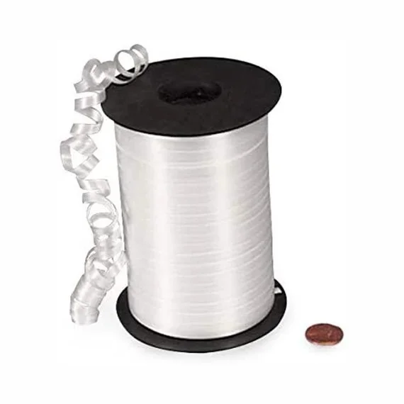 KIWI PARTY WHITE COLOR CURL RIBBON 10 YARD(pack of 5)