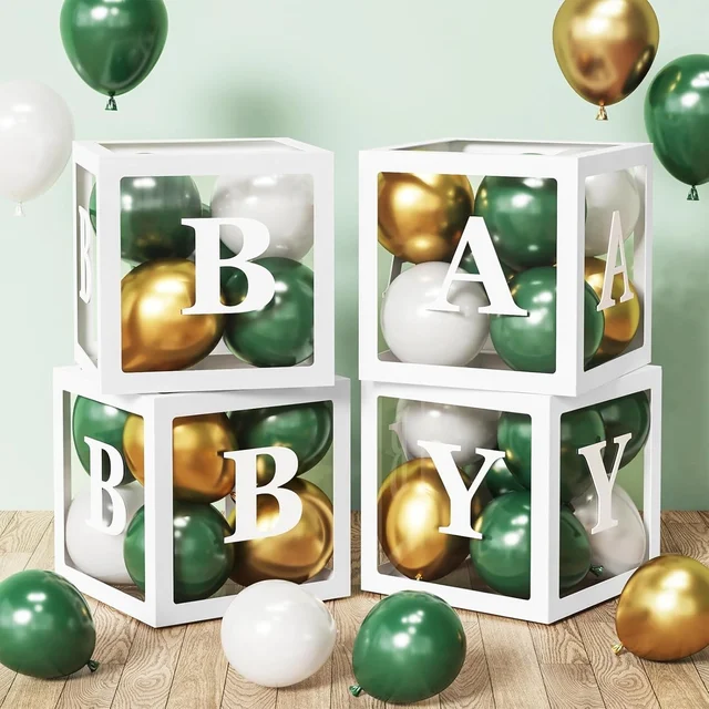 KIWI PARTY green Baby Balloon Box Set for Baby Shower, Gender Reveal & First Birthday