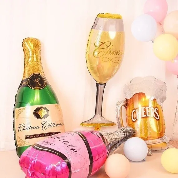 Celebration Pink Bottle Foil Balloon 32 Inch