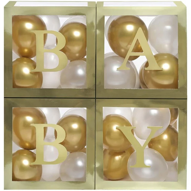 KIWI PARTY Golden Baby Balloon Box Set for Baby Shower, Gender Reveal & First Birthday
