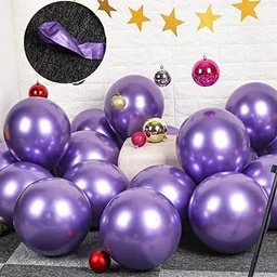 SHUAIAN BALLOONS Purple Color chrome Balloon 50 pcs Pack