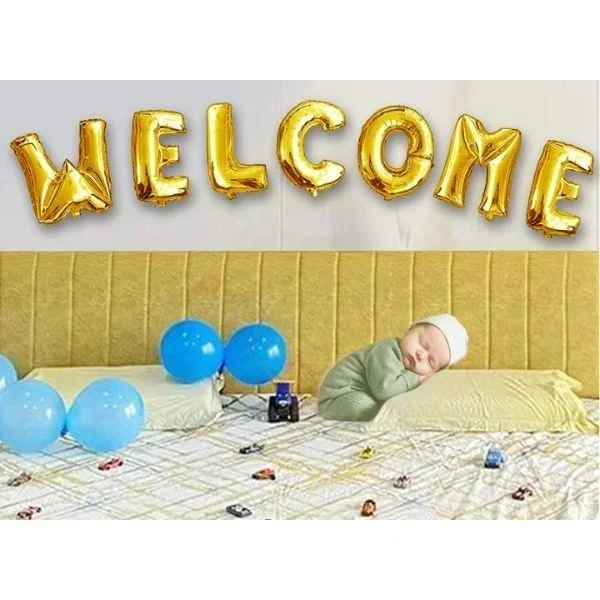 Kiwi Party Welcome Foil Balloon Golden Color