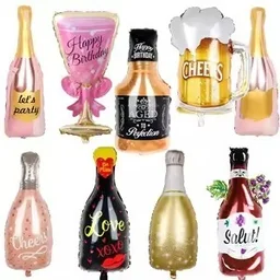 Love Theme Black Bottle Foil Balloon 32 Inch