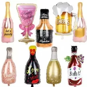 Love Theme Black Bottle Foil Balloon 32 Inch