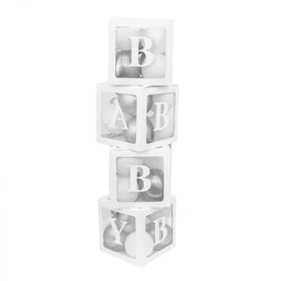 KIWI PARTY Silver Baby Balloon Box Set for Baby Shower