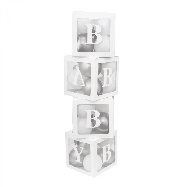 KIWI PARTY Silver Baby Balloon Box Set for Baby Shower