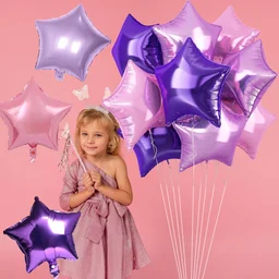 KIWI PARTY Dark Pink Star Foil Balloon –18INCH Single Piece with Card Packaging