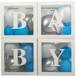 KIWI PARTY Blue-2 Baby Balloon Box Set for Baby Shower, Gender Reveal & First Birthday