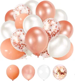 SHUAIAN BALLOONS Rose Gold Color chrome Balloon 50 pcs Pack