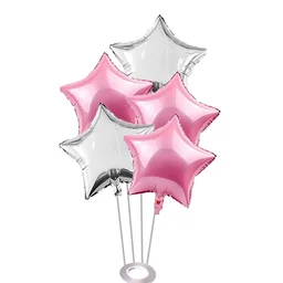 KIWI PARTY SILVER  Star Foil Balloon –18INCH  Single Piece with Card Packaging