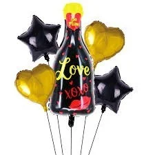 Love Theme Black Bottle Foil Balloon 32 Inch