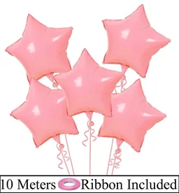 KIWI PARTY Light Pink Star Foil Balloon –18INCH Single Piece with Card Packaging