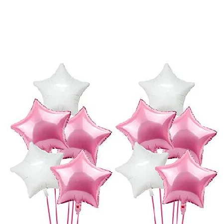 KIWI PARTY White Star Foil Balloon –18INCH Single Piece with Card Packaging