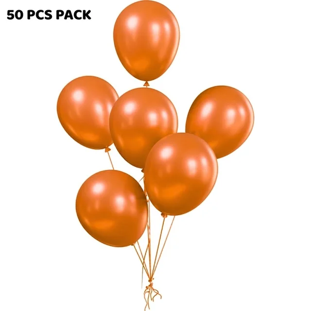 ORANGE COLOUR 50 PCS METALLIC BALLOON