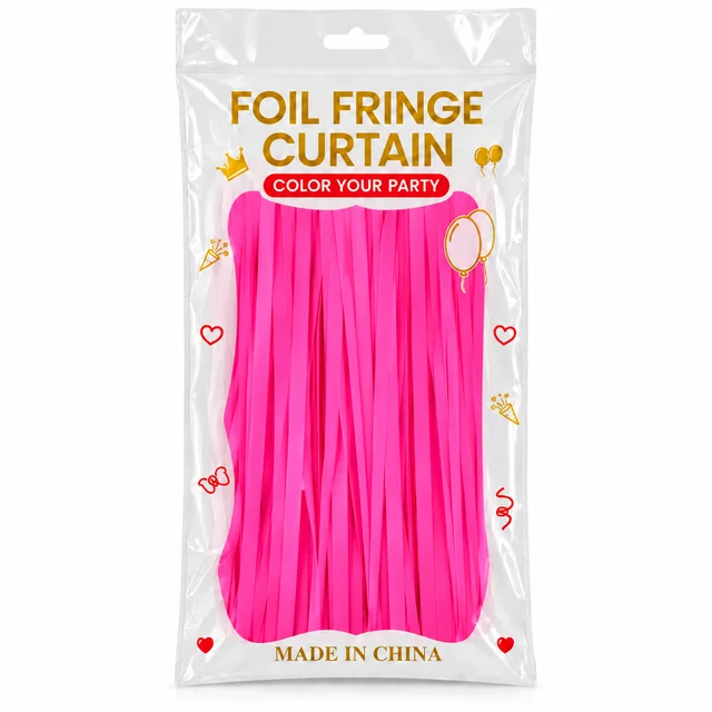MADE IN CHINA PINK PASTEL COLOR Foil Rain Curtain SIZE 3*6