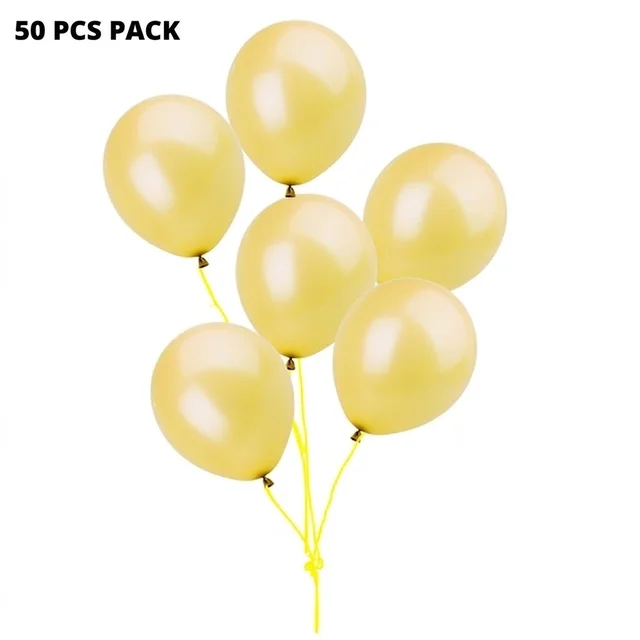 YELLOW COLOUR 50 PCS METALLIC BALLOON
