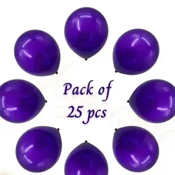 PURPLE COLOUR 25 PCS METALLIC BALLOON