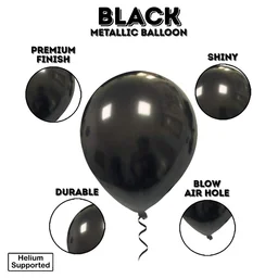 BLACK COLOUR 25 PCS METALLIC BALLOON