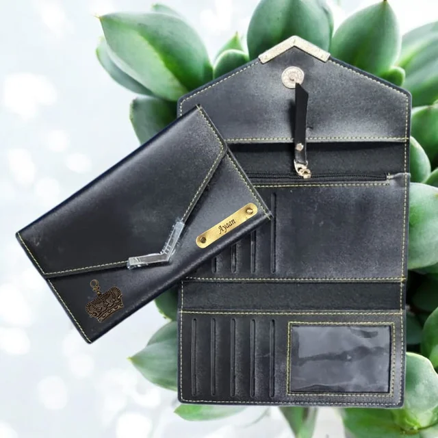 Golden Clip Indian Leather Clutch