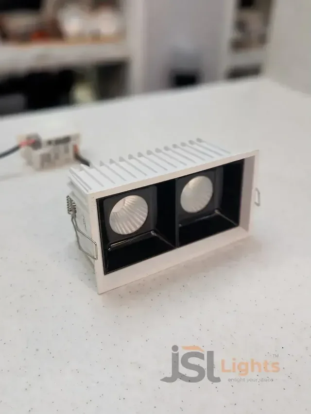 APRA AP 028 24W White PB Recessed Linear COB Downlight - 24W, 6000K, White PB