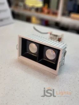 APRA AP 028 24W White PB Recessed Linear COB Downlight - 24W, 6000K, White PB