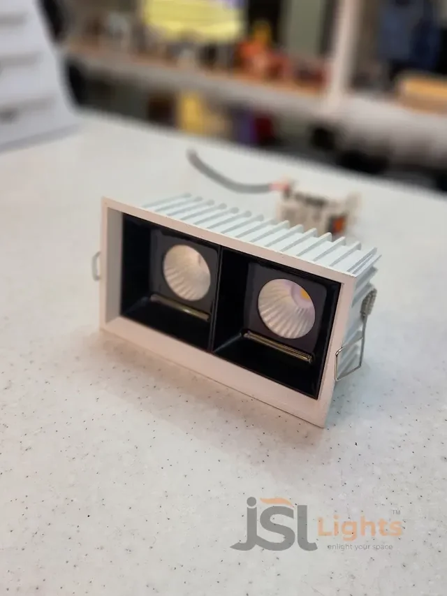 APRA AP 028 24W White PB Recessed Linear COB Downlight - 24W, 6000K, White PB