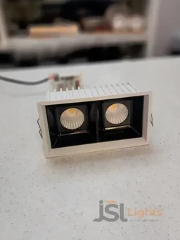 APRA AP 028 24W White PB Recessed Linear COB Downlight - 24W, 6000K, White PB