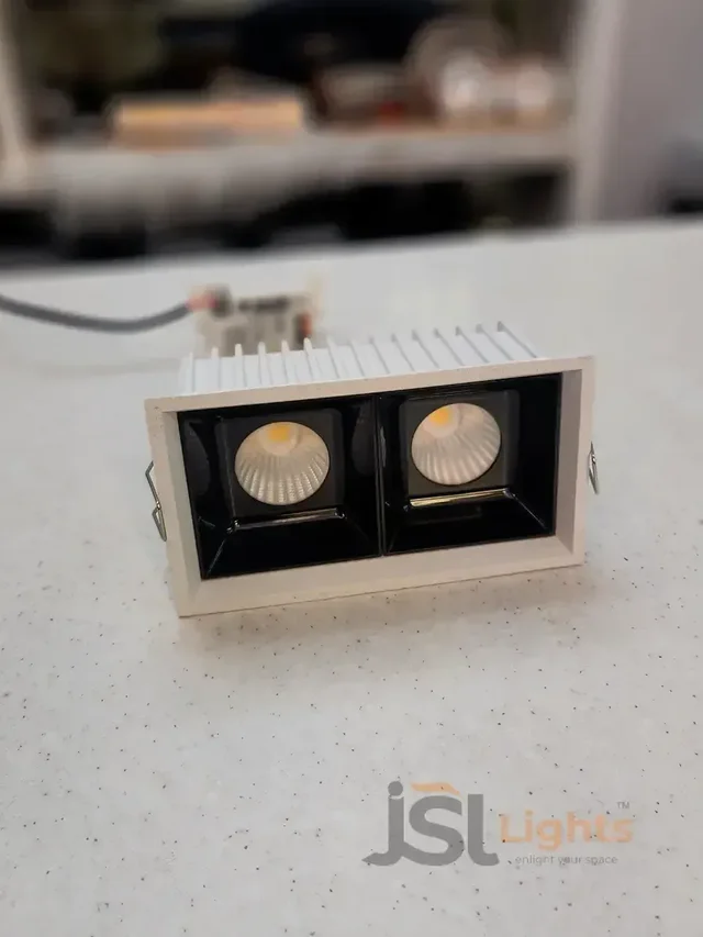 APRA AP 028 24W White PB Recessed Linear COB Downlight - 24W, 6000K, White PB