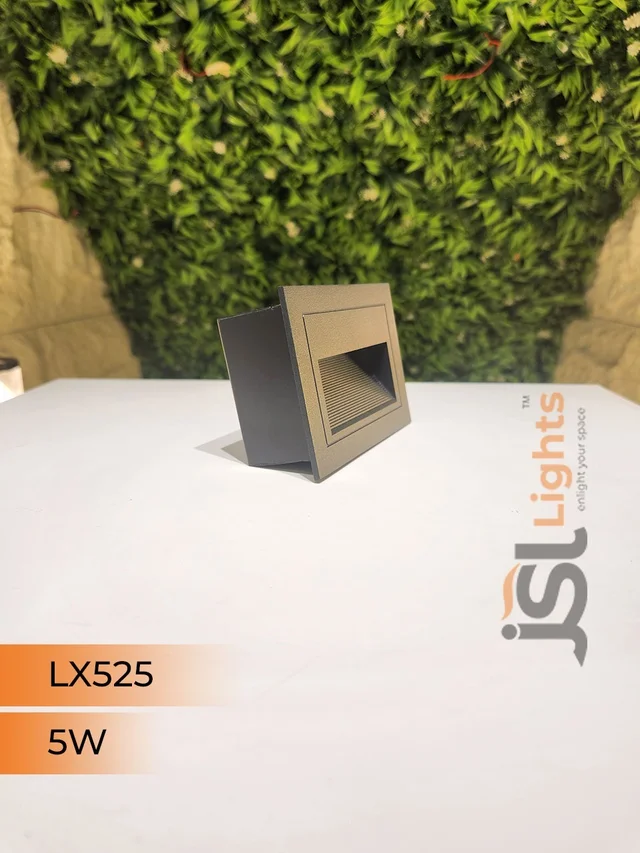 LX525 3W LED Foot Light Black 2 Module Aluminium Warm White 3x3 Inch | Modern Wall Step Light - 5W, Black