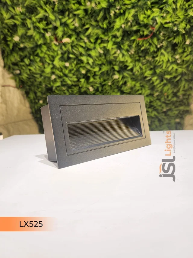 LX525 3W LED Foot Light Black 2 Module Aluminium Warm White 3x3 Inch | Modern Wall Step Light - 6W, Black