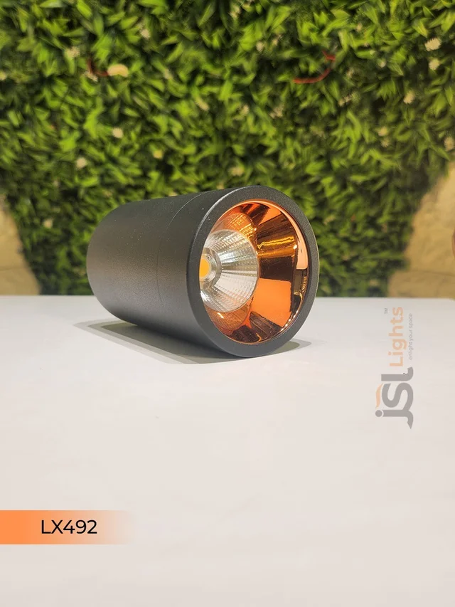 LX LED LX492 12W Round Black Rose Gold LED Surface Cylinder Light | 3000K/4000K | Modern Balcony & Ceiling Light - 12W, 4000K