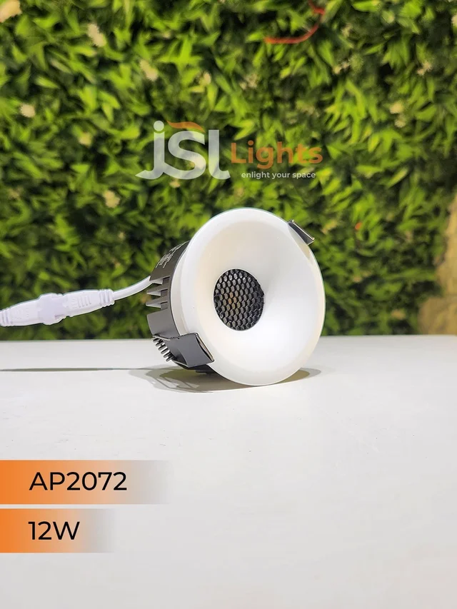 APRA AP 2072 12W White Deep Recessed COB Downlight - 12W, 3000K, White