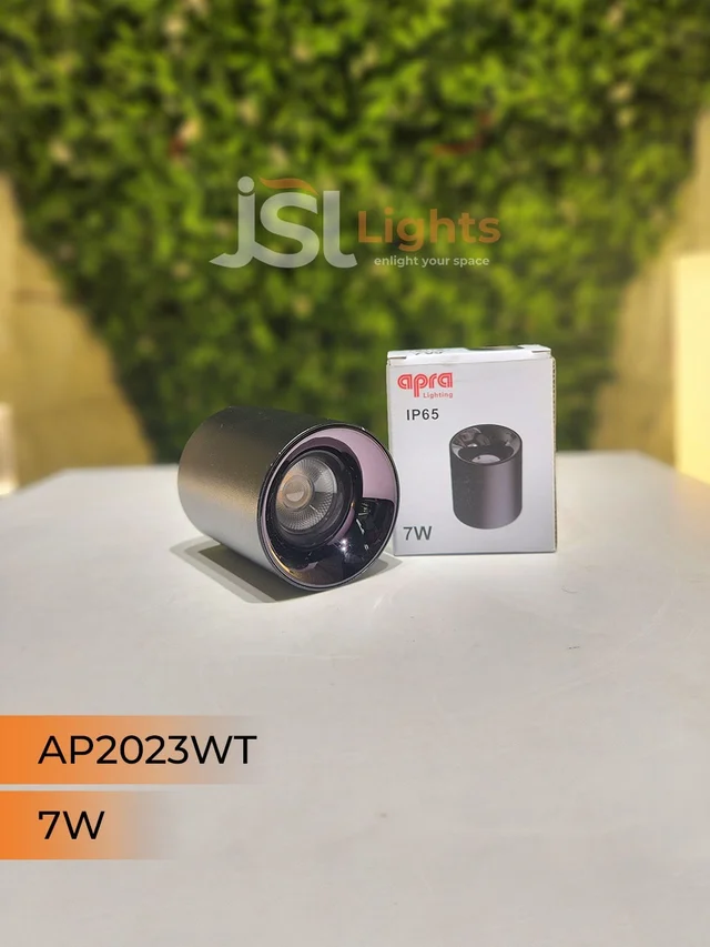 APRA AP 2023WT 7W Black RG Round Surface Cylindrical Light - 7W, 3000K, Black PB