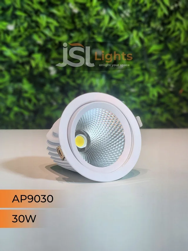 APRA 9050 30W Round Deep Recessed COB Downlight - 30W, 6000K