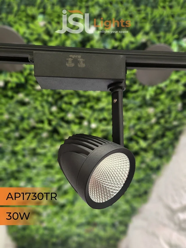 APRA 1730 30W LED Track Spotlight Black Body - 3000K, Black