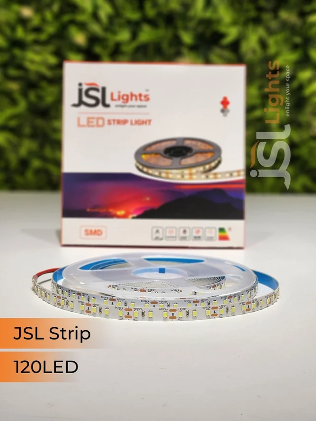 JSL LIGHTS JSL LED STRIP 12V 120LED Strip Light 8MM IP20 – 120 LEDs/m | 5M Roll | Indoor Use - 120LED, AMBER, 120LED