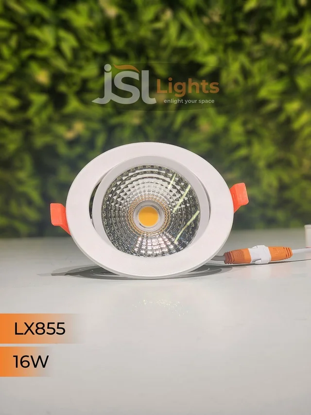 LX 855 16W Round Deep Recessed COB Downlight - 16W, 3000K