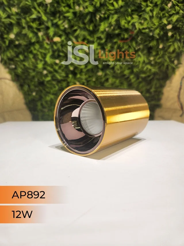 APRA AP892 12W Round GD Surface Cylinder Light - 12W, 3000K, GD