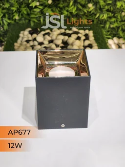 APRA AP677 12W Square White Surface Cylindrical Light - 12W, 3000K, Black