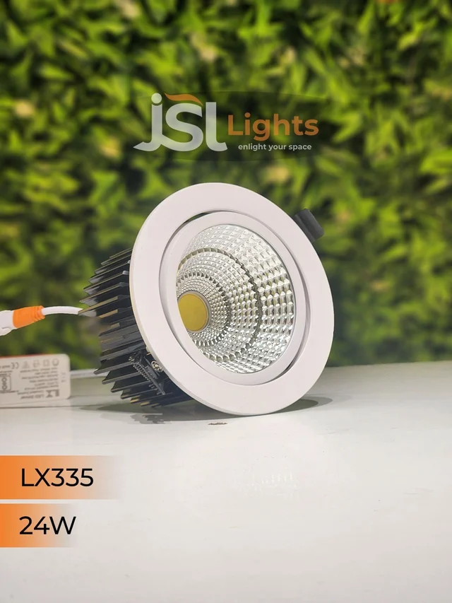 LX LX 335 50W COB Downlight for Saree, Cloth & Car Showrooms | Double Height Commercial LED | India - 24W, 6000K