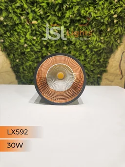 LX592 30W Round Black RG Surface Cylinder Light - 30W, 4000K