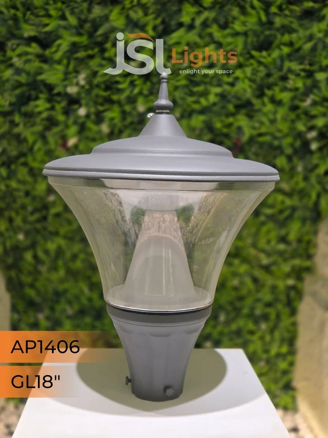 JSL 1406 20W 16" Round Pillar Post Gate Light - Gate Light 20"