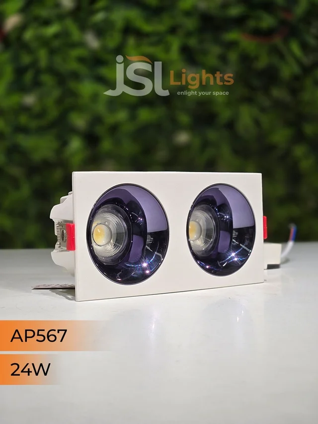 APRA567 24W PKW PB Square Recessed Linear COB Downlight - 24W, 4000K