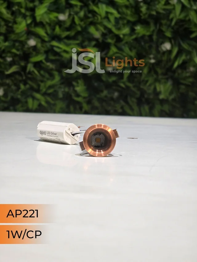 APRA 221 1W Black CP Deep Recessed COB Downlight - WW, BK CP